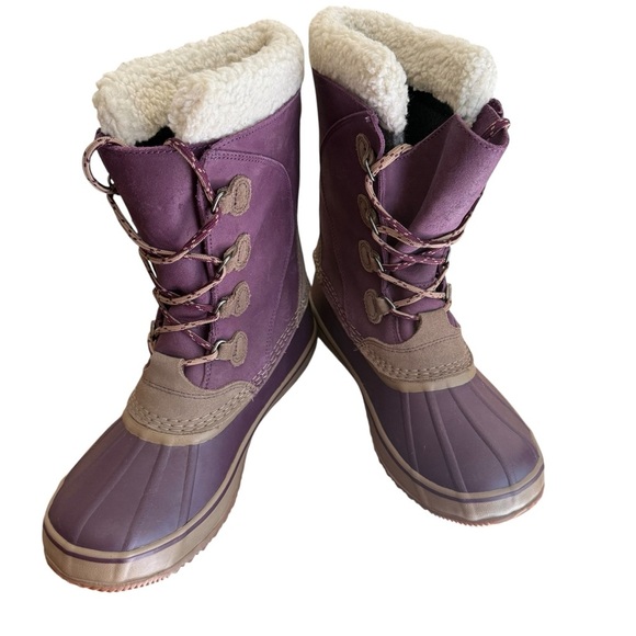 LL Bean Boots Women's 284882 Snow Winter Purple Duck Boots Water-proof Size 10 - Picture 11 of 15